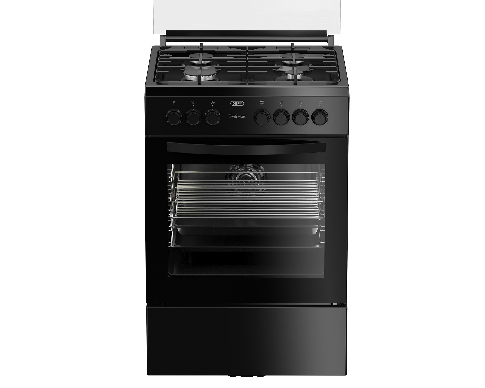 Defy 60x60 Gas/Electric Multifunction Stove (4 Burners, Black) - DGS606