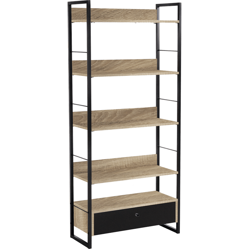 Everfurn Baltic Wide Bookshelf with Large Drawer