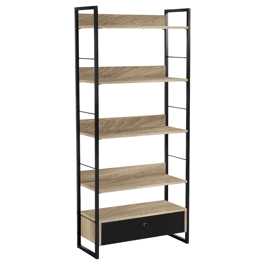 Everfurn Baltic Wide Bookshelf with Large Drawer - Image 2