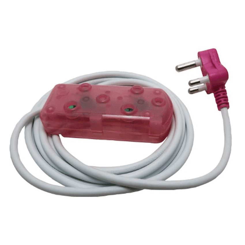 Ellies 2-Way Light-Duty Coloured Extension Lead - 5m - Image 2
