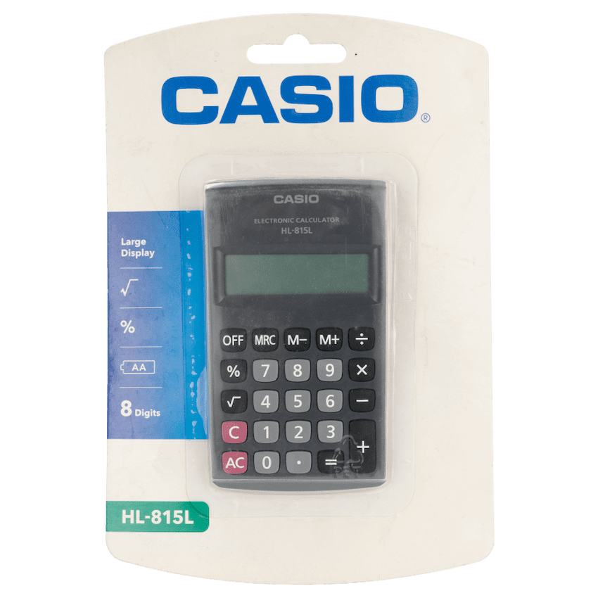 Casio HL 815 Pocket Calculator - Black - Image 3