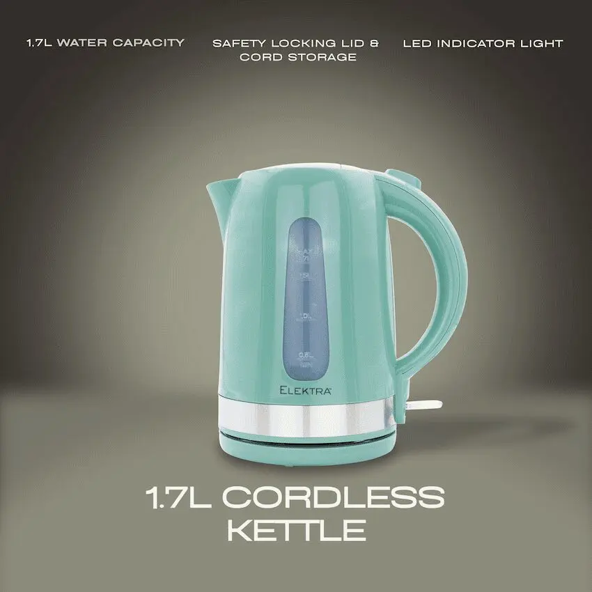 Elektra 2200w 1.7l Plastic Kettle - Green - Image 2