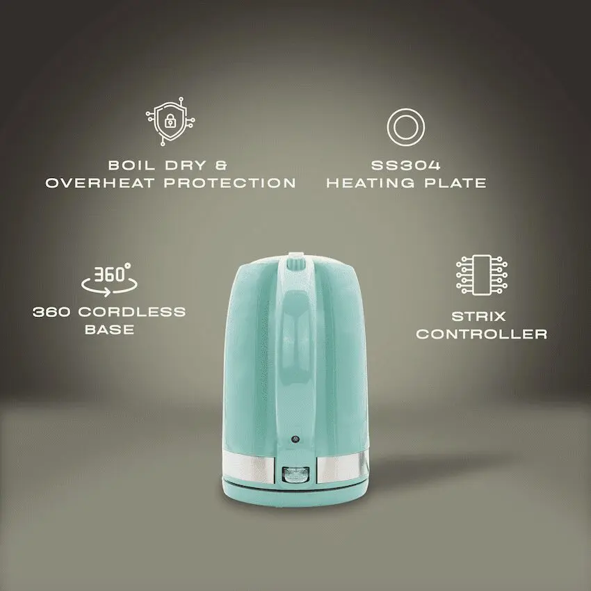 Elektra 2200w 1.7l Plastic Kettle - Green - Image 3