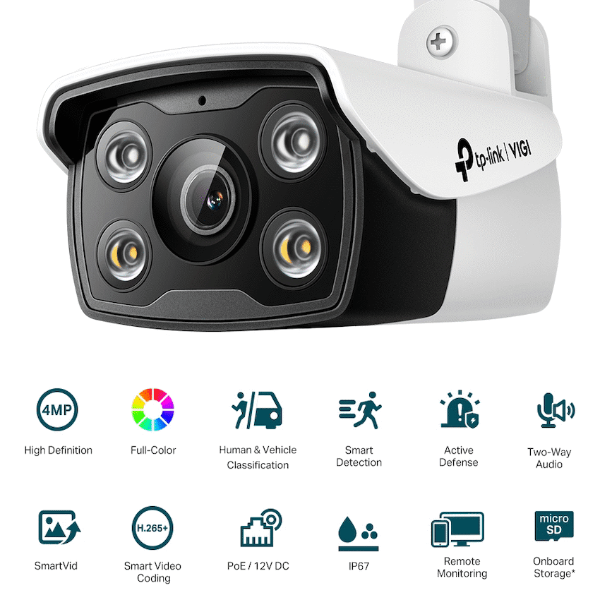 TP-Link Vigi C340 4MP 2.8mm Outdoor Full-Color Bullet Network Camera - Image 3
