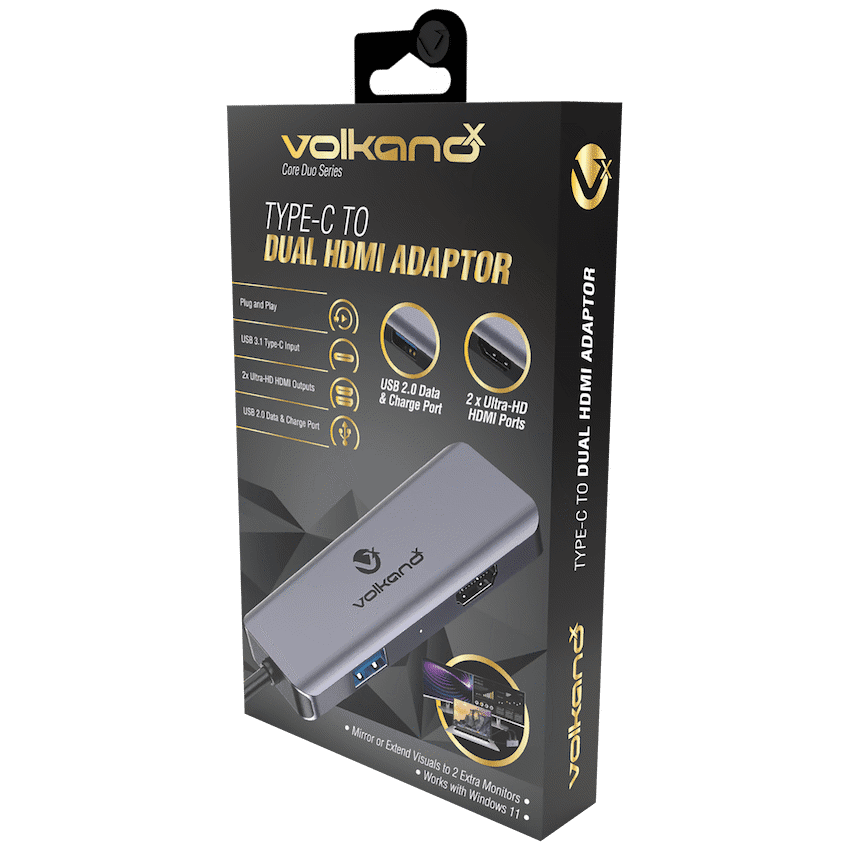 VolkanoX Core Duo HDMI Type-C to Dual HDMI Adaptor - Image 2