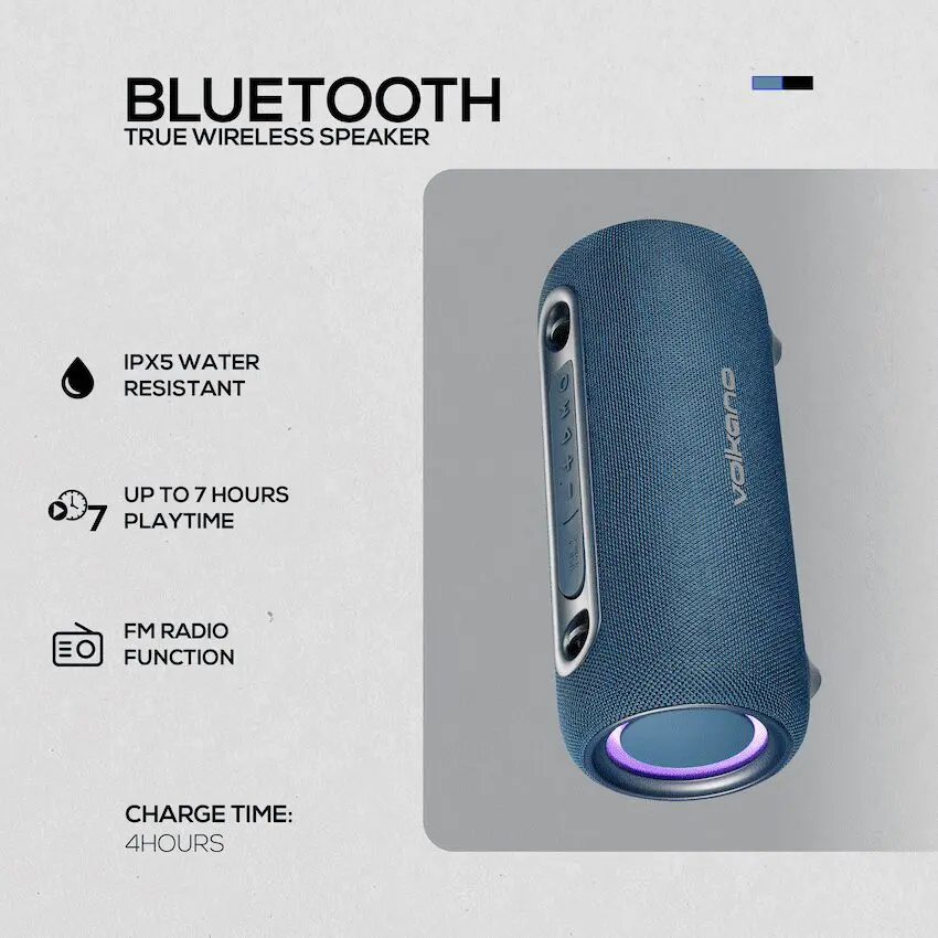 Volkano Mamba 2.0 Series Bluetooth Speaker - Blue - Image 2