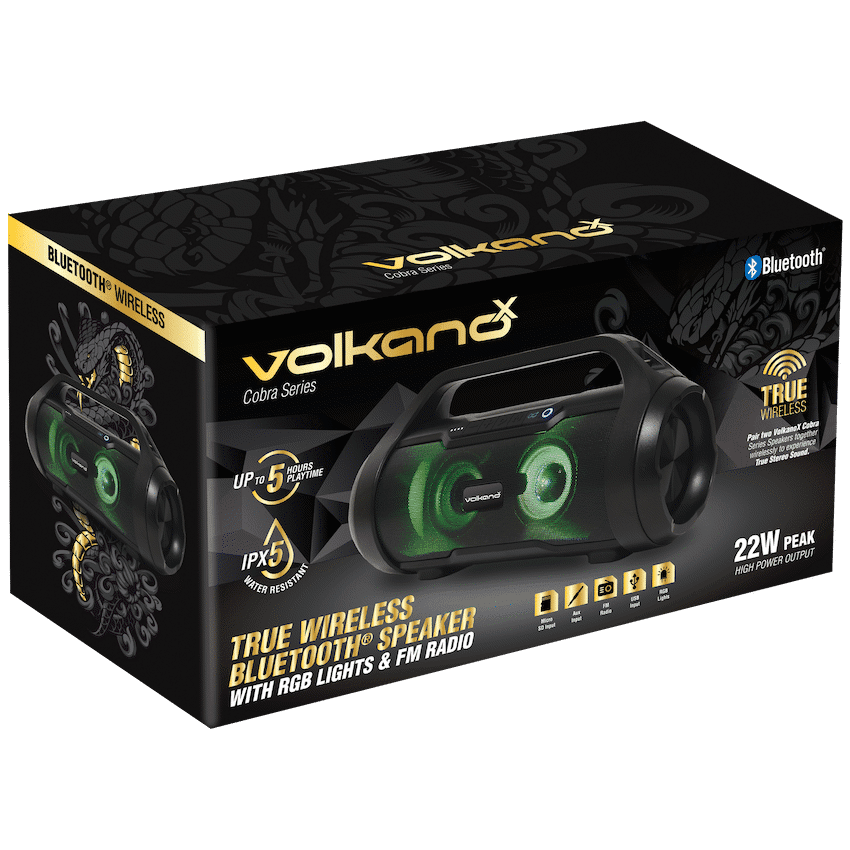 VolkanoX Cobra Series Bluetooth Speaker - Black - Image 2