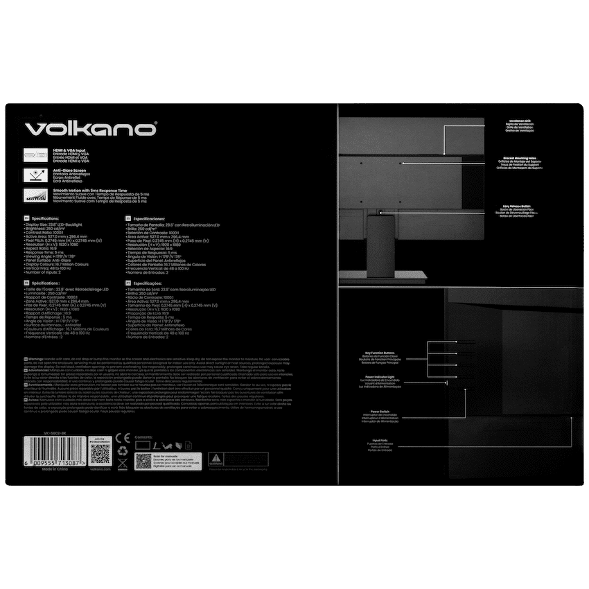 Volkano 24-inch Full HD IPS Monitor with HDMI/VGA, 100 Hz - Image 3