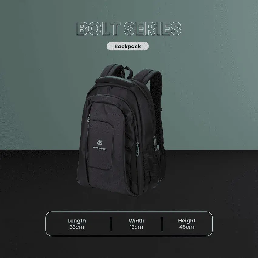 Volkano Bolt series backpack Black - Image 3