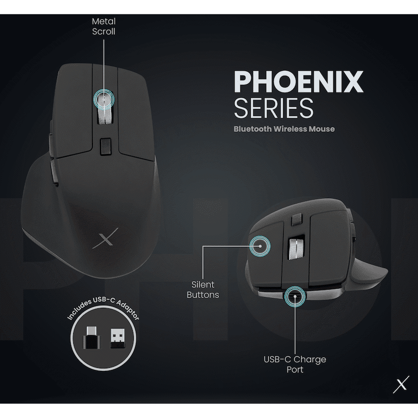 VolkanoX Phoenix Bluetooth Wireless Mouse - Graphite - Image 3