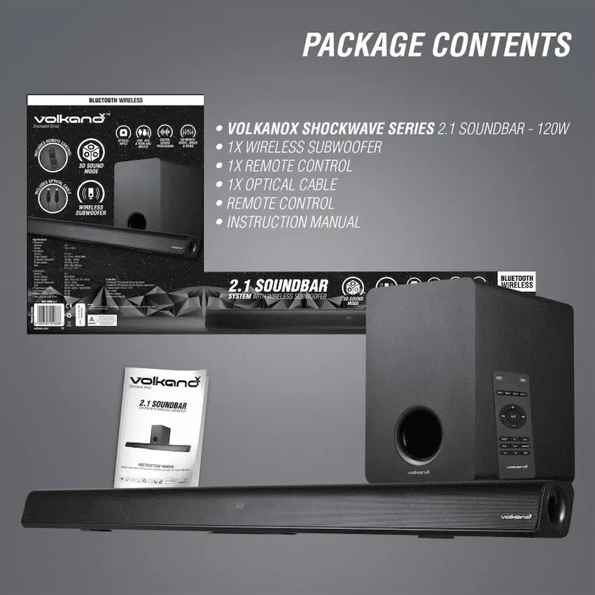VolkanoX Shockwave Series 120w 2.1 Soundbar - Image 2