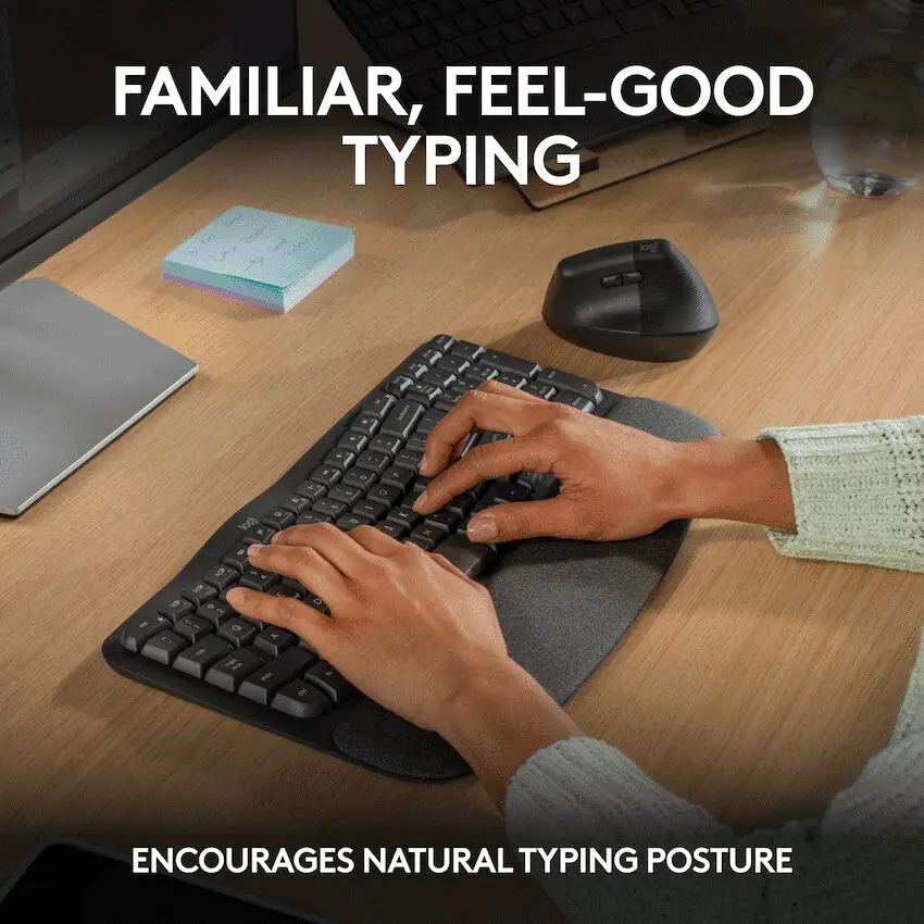 Logitech(R) Wave Keys Wireless Ergonomic Keyboard - Graphite - Image 2