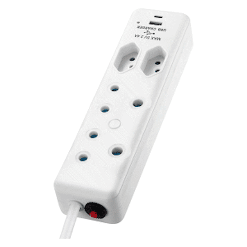 Switched 4-Way Extension Lead with 1x Type-C + 1x USB - 4m - Image 3