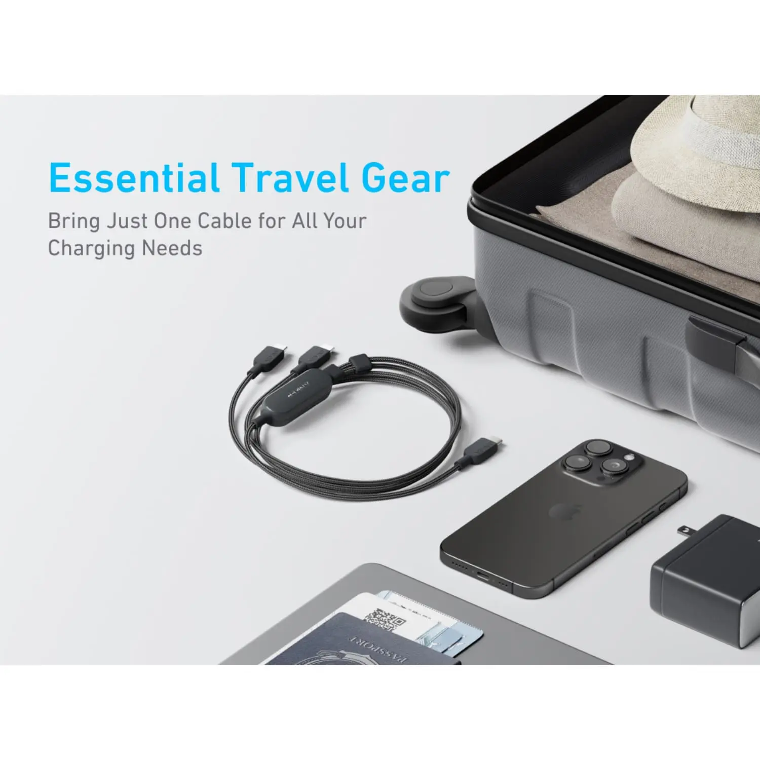 Anker 2-In-1 USB-C To USB-C Cable 140W 1.2M Cable - Black - Image 4