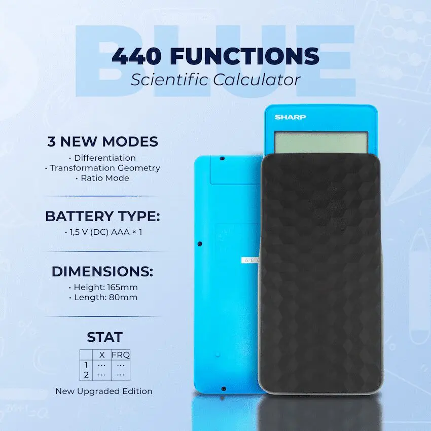 Sharp EL-W535SAII Blue Scientific Calculator - Image 4