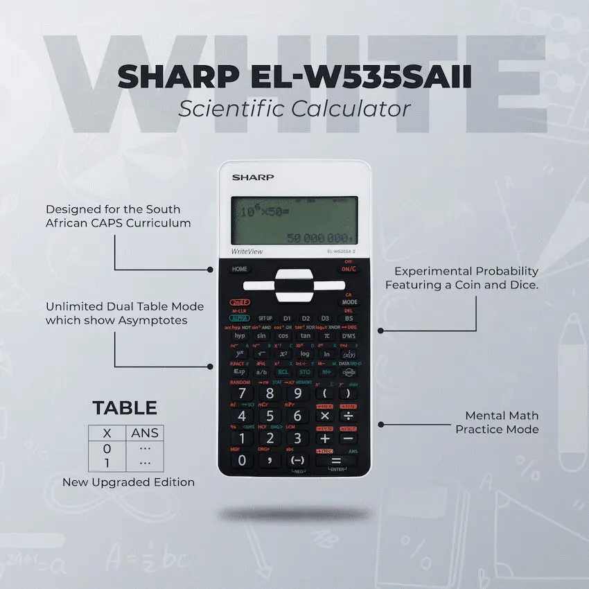 Sharp EL-W535SAII-White Scientific Calculator - Image 4