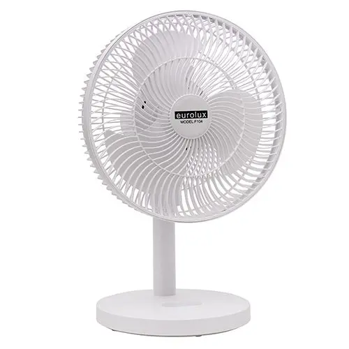 Rechargeable LED Desk Fan 3 Speed & Emergency Light White 12