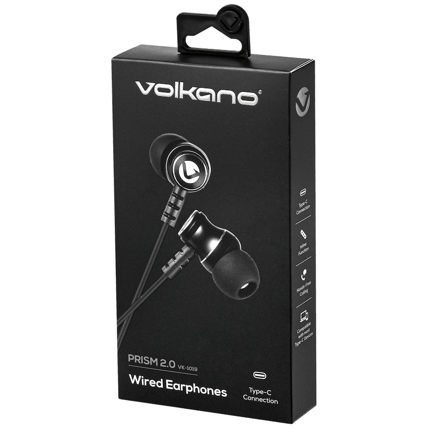 Volkano Prism 2.0 Series Type-C Earphone - Black - Image 3