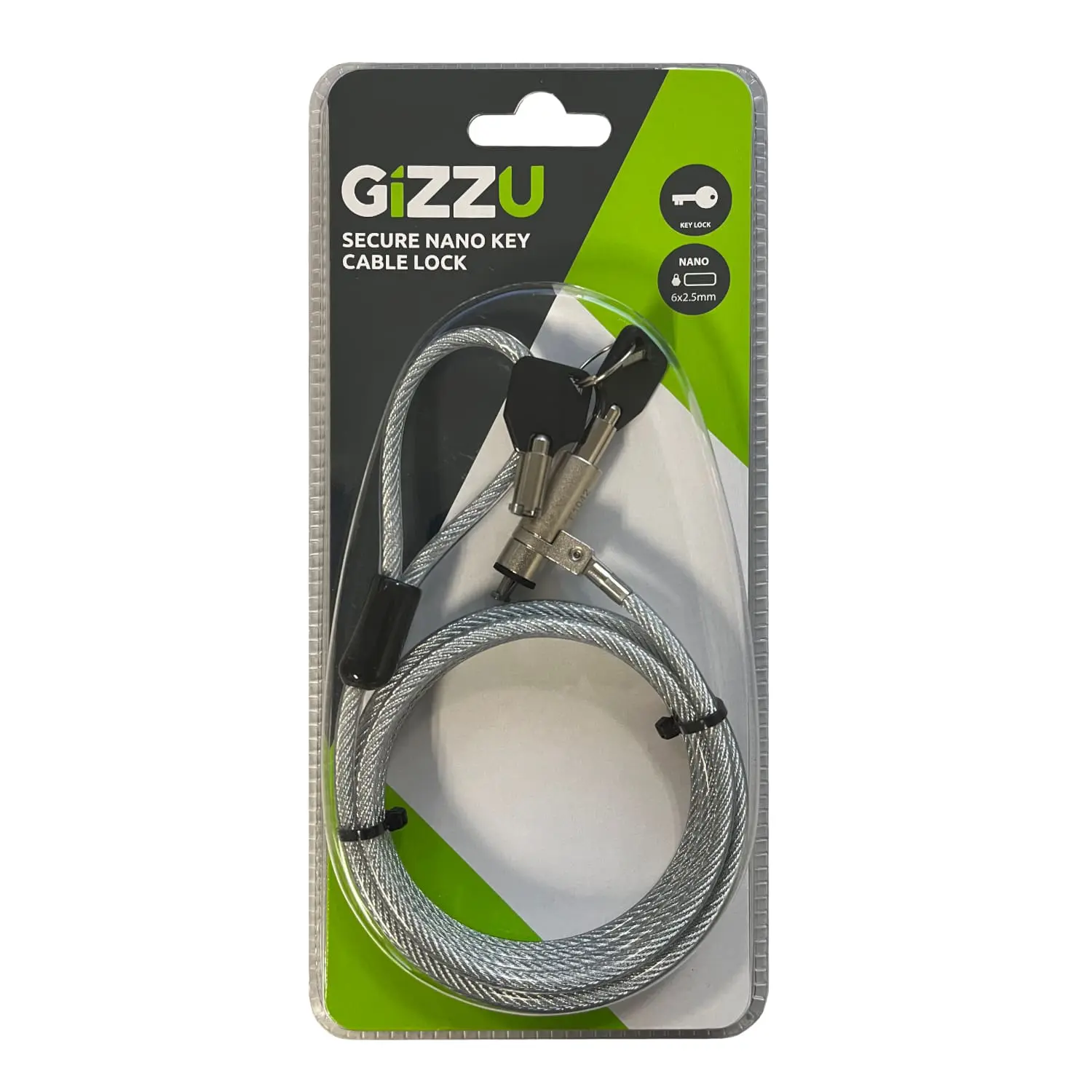 GIZZU 1.8m Nano Key Lock Security Cable with Key - Image 2
