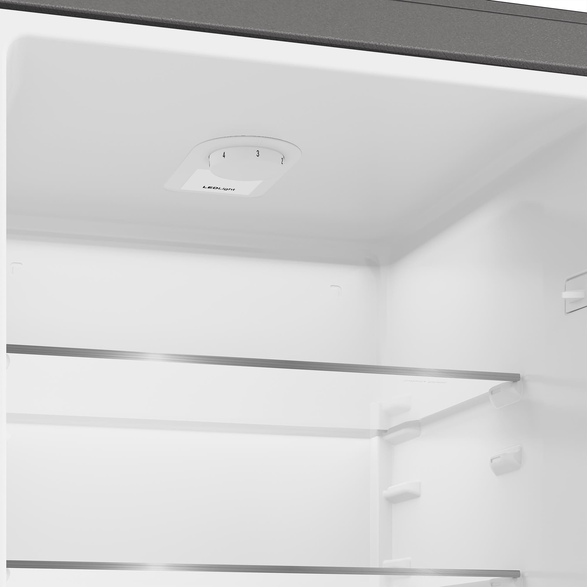 Defy DAC447 54cm Fridge / Freezer Satin Metallic