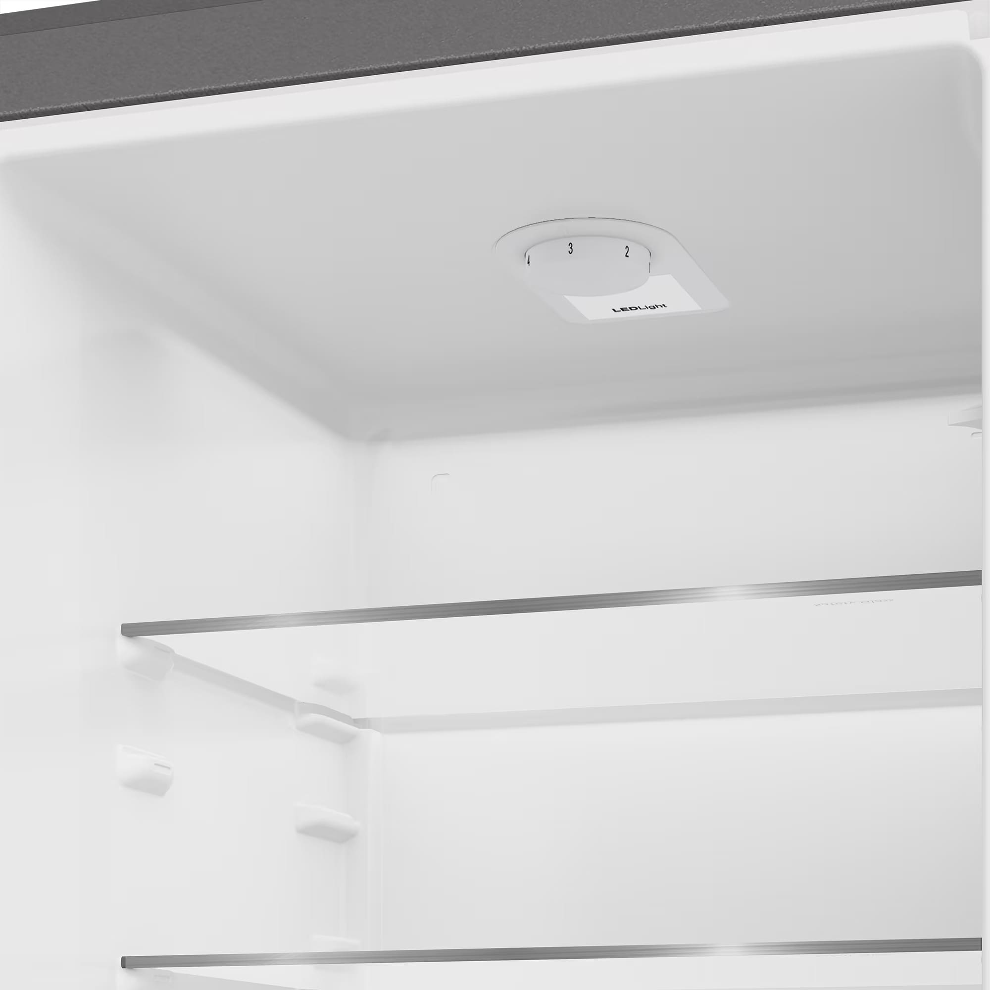Defy DAC447 54cm Fridge / Freezer Satin Metallic