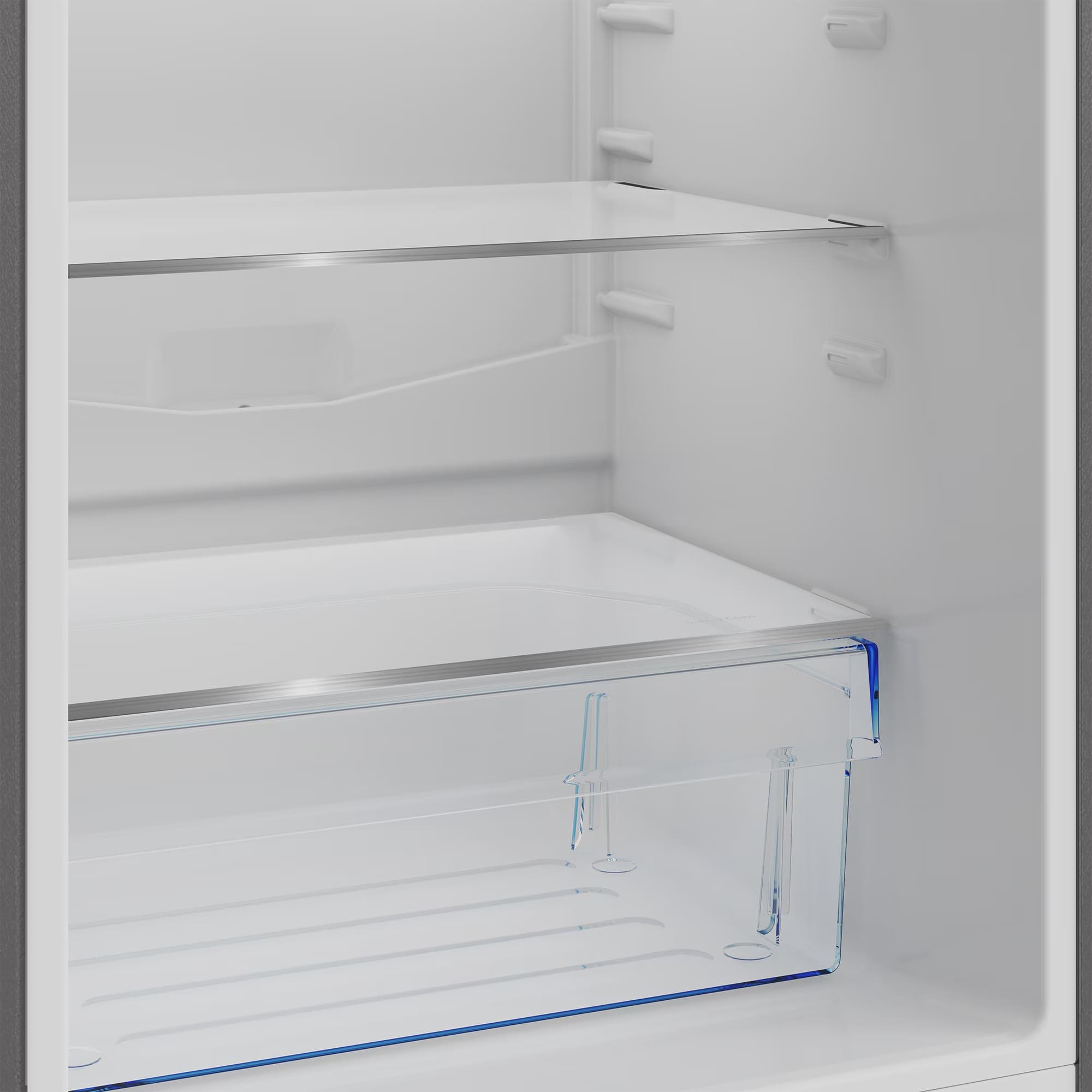 Defy DAC447 54cm Fridge / Freezer Satin Metallic