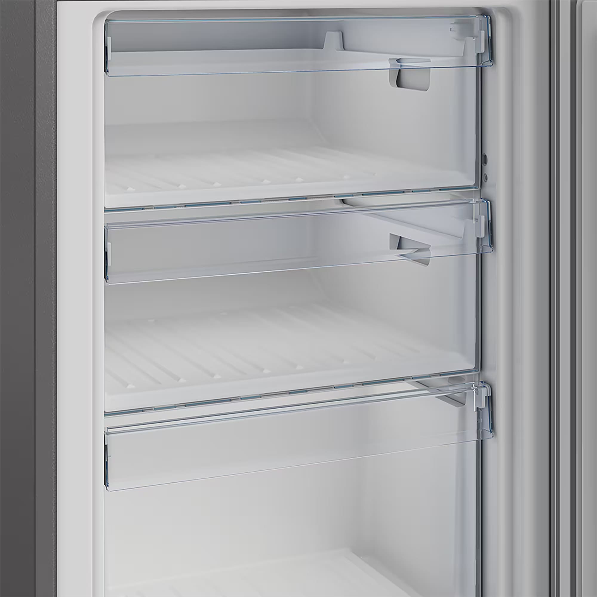 Defy DAC447 54cm Fridge / Freezer Satin Metallic