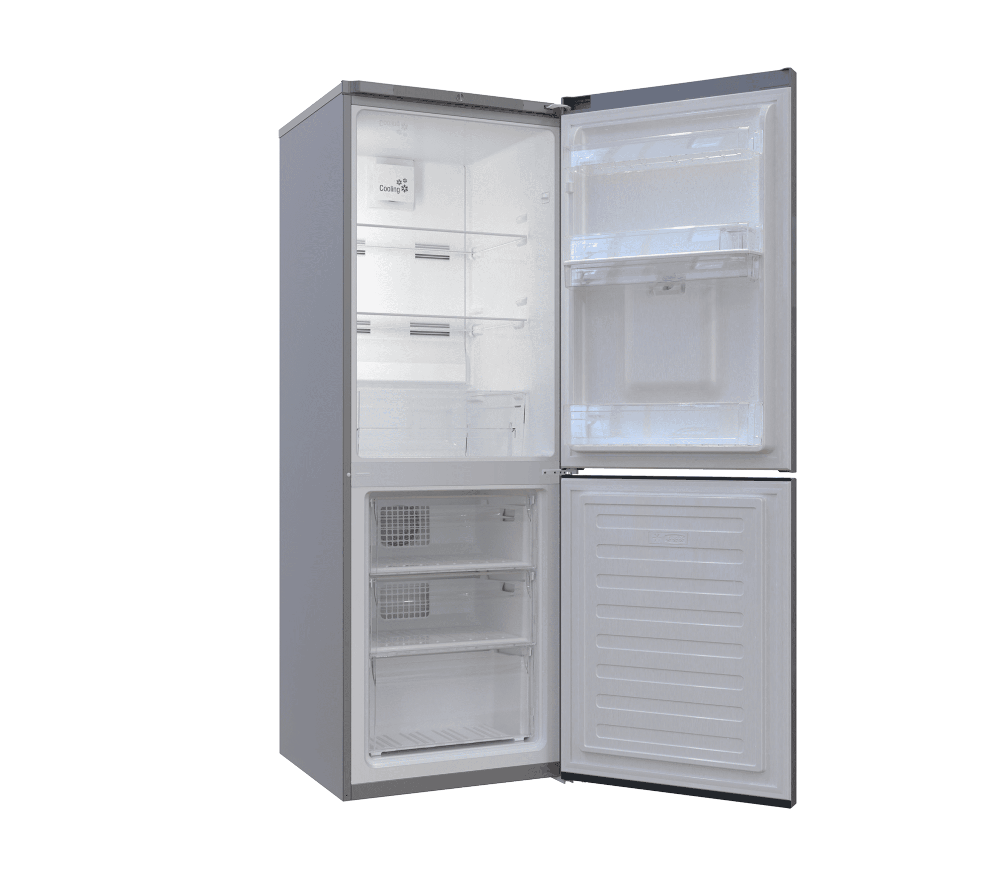 DEFY 60cm Fridge / Freezer Frost Free Satin Metallic - Image 5