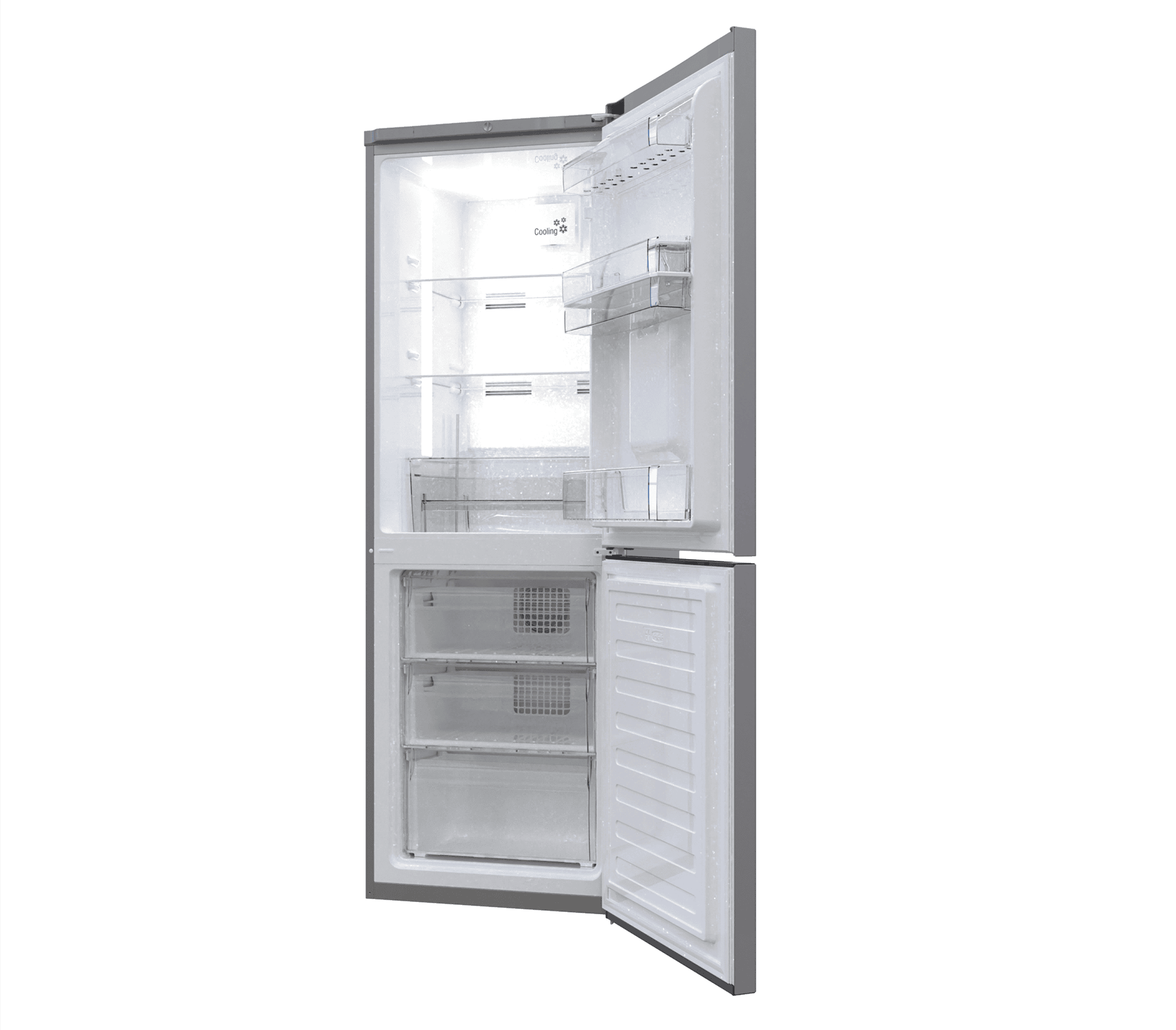 DEFY 60cm Fridge / Freezer Frost Free Satin Metallic - Image 6