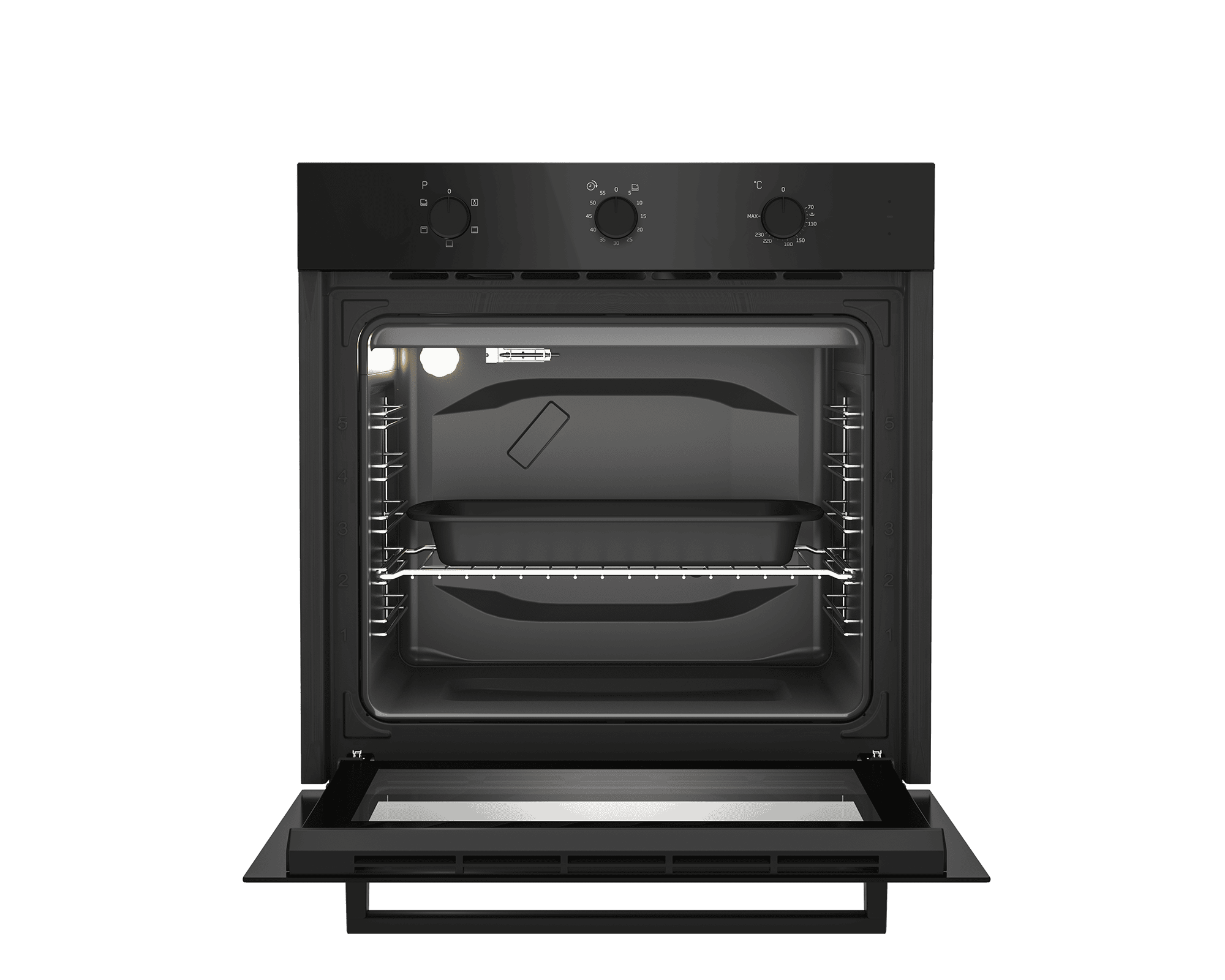 DEFY 60cm Slimline Eye-Level Static Oven Black - Image 4