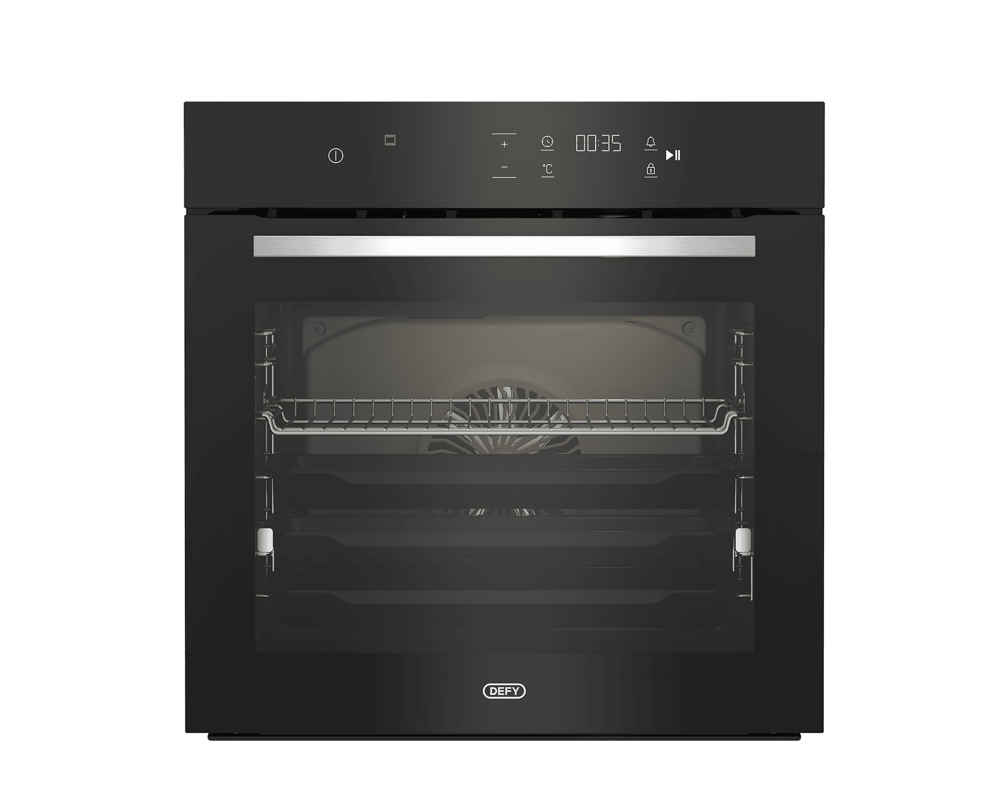DEFY 60cm Slimline Eye-Level Oven ThermoFan+ & AirFire Black