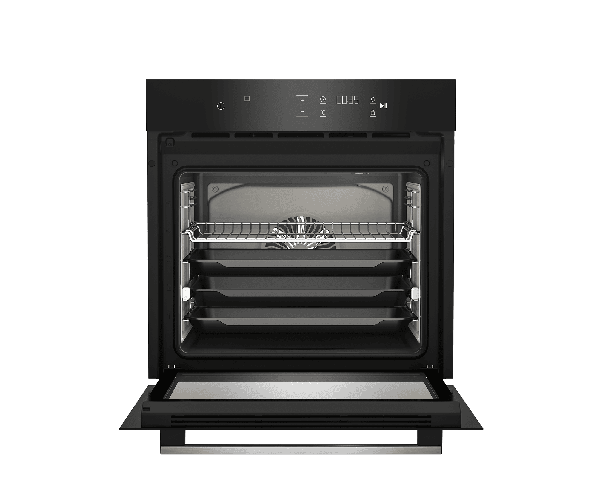 DEFY 60cm Slimline Eye-Level Oven ThermoFan+ & AirFire Black - Image 4