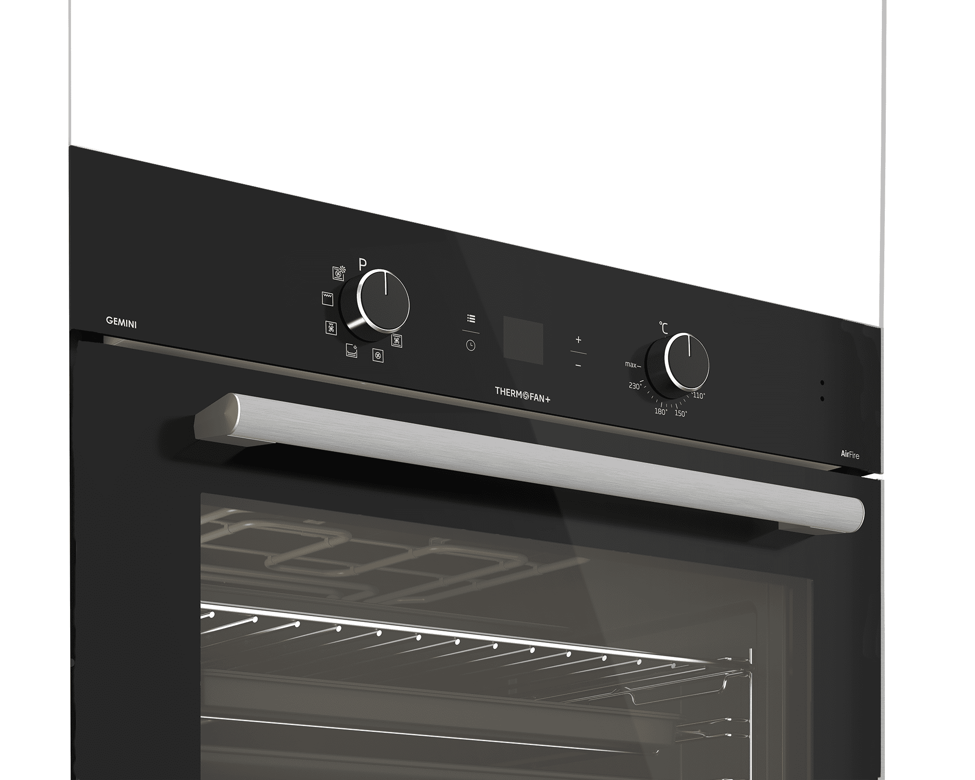 DEFY 70cm Gemini Single Oven ThermoFan+ & AirFire Black - Image 2