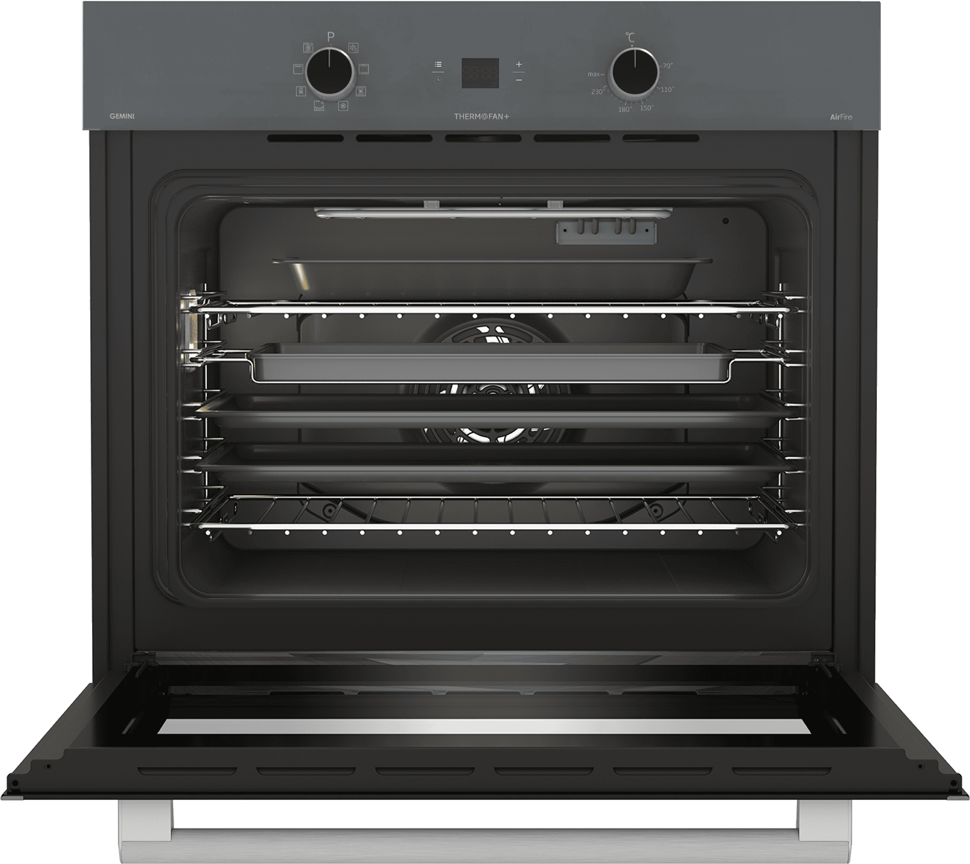 DEFY 70cm Gemini Single Oven ThermoFan+ & AirFire Mirror - Image 2