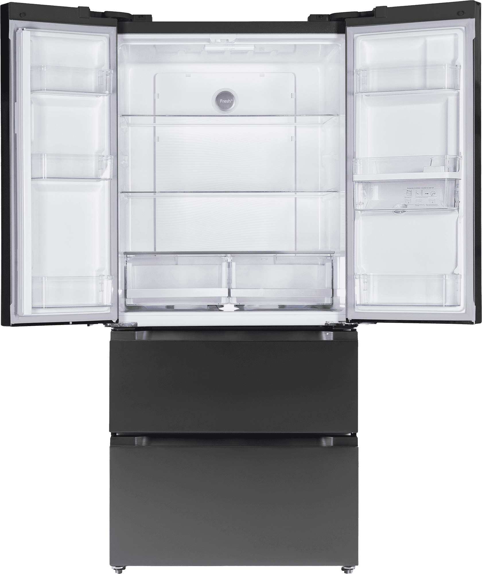 DEFY 492L French Door Black Brushed Metal Finish - Image 4