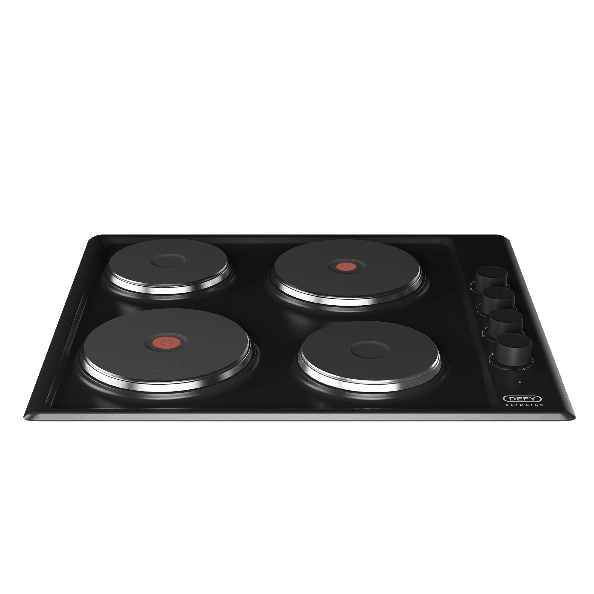 DEFY 60cm Slimline Solid Hob Black CP - Image 3