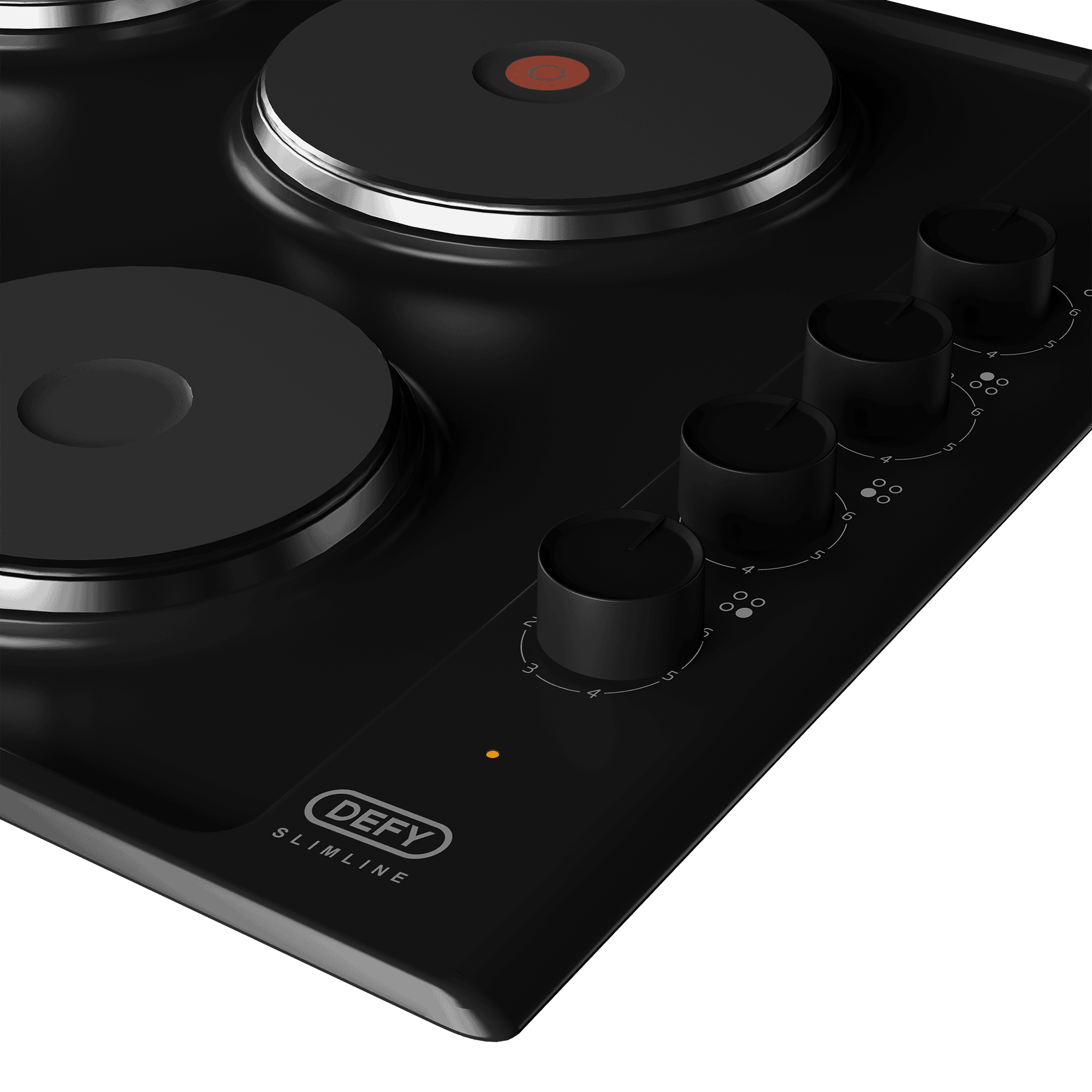 DEFY 60cm Slimline Solid Hob Black CP - Image 4