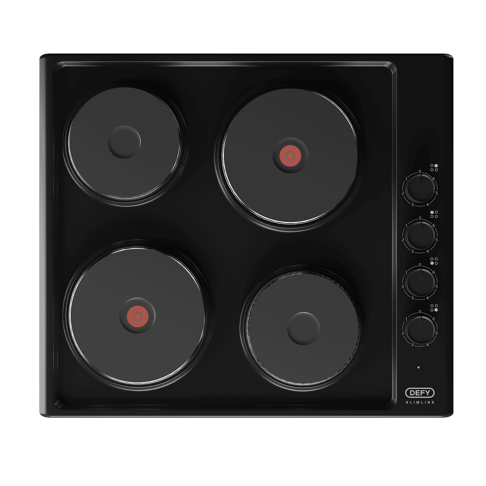DEFY 60cm Slimline Solid Hob Black CP