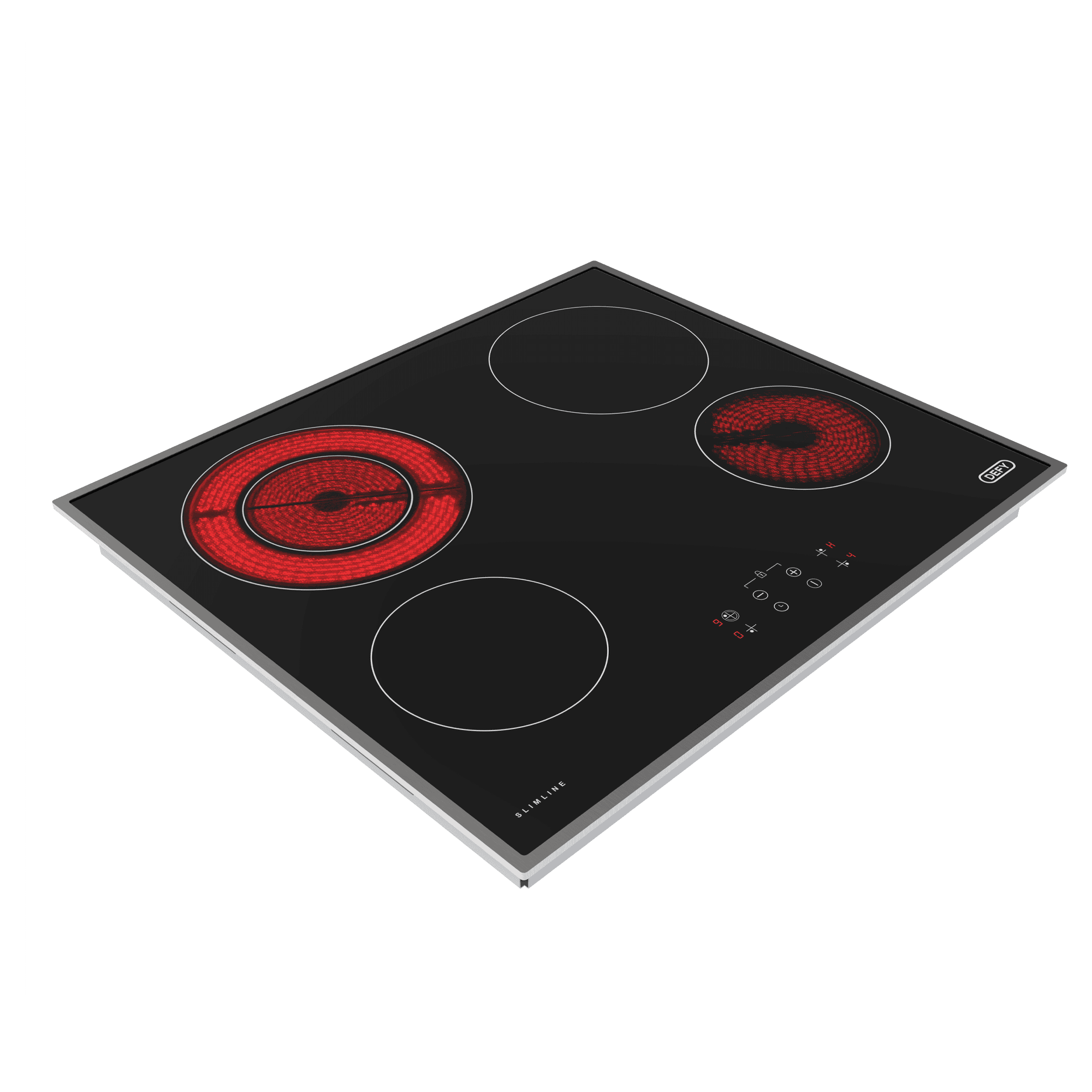 DEFY 60cm Slimline Vitroceramic Dual Zone Hob Black CP - Image 5