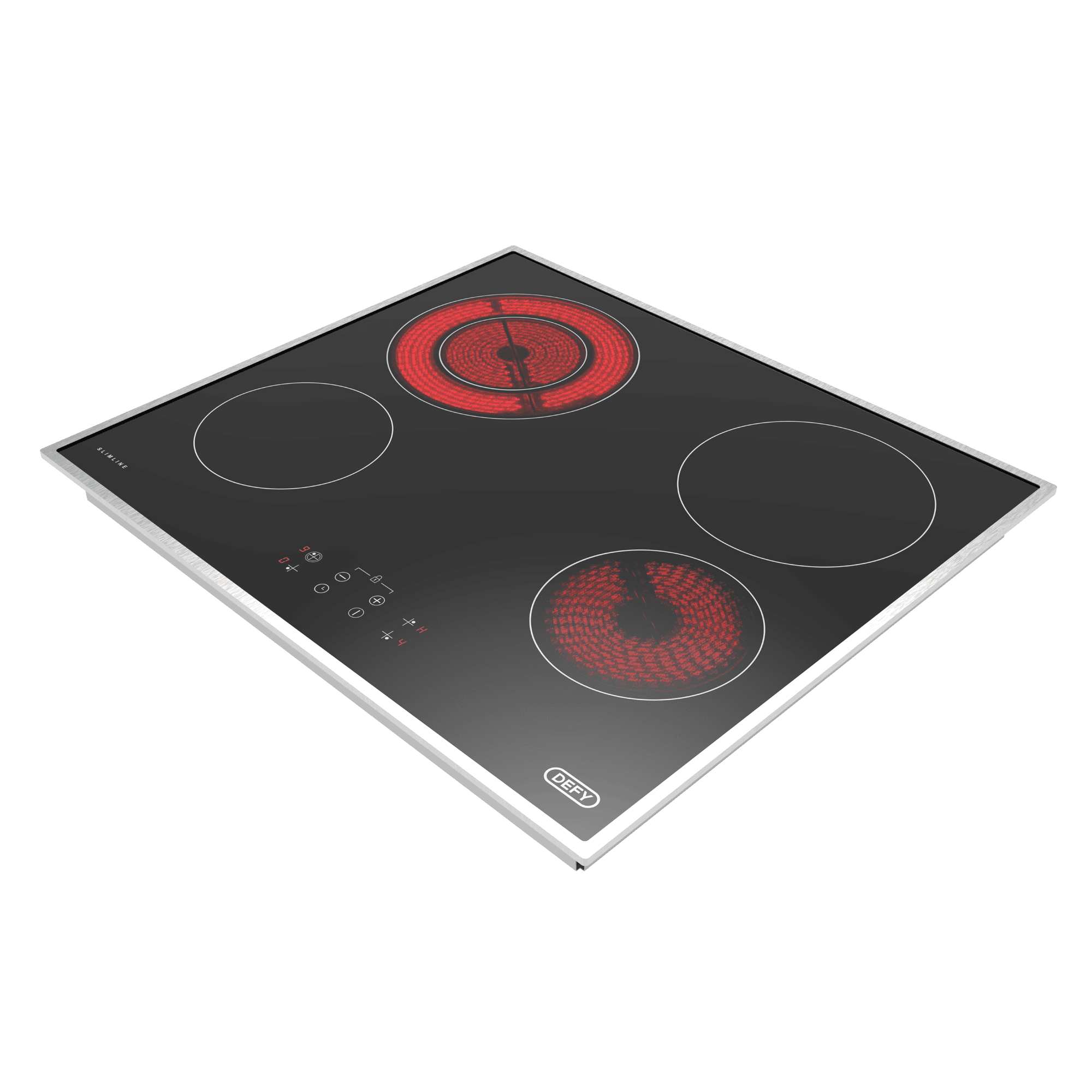 DEFY 60cm Slimline Vitroceramic Dual Zone Hob Black CP - Image 6