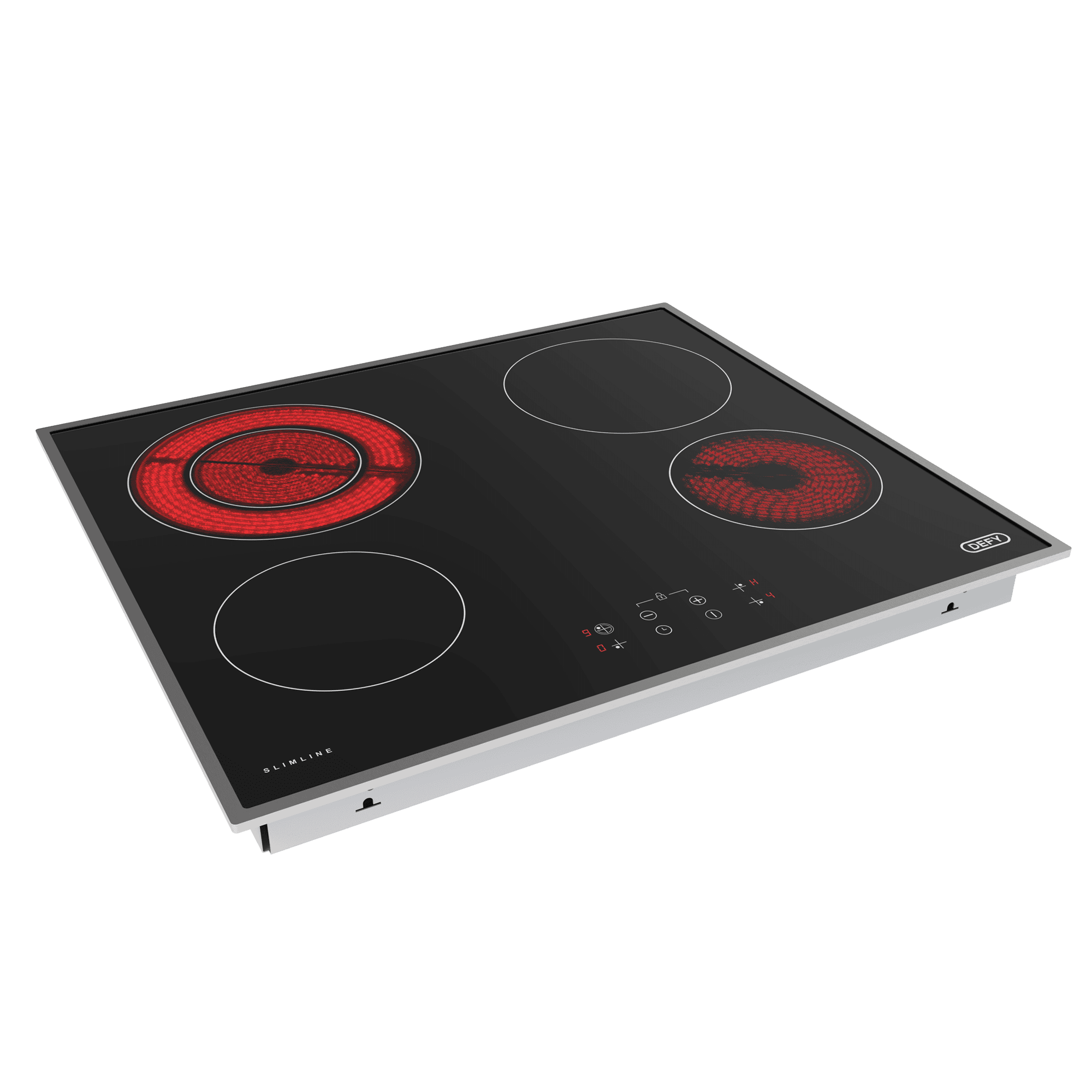 DEFY 60cm Slimline Vitroceramic Dual Zone Hob Black CP - Image 7