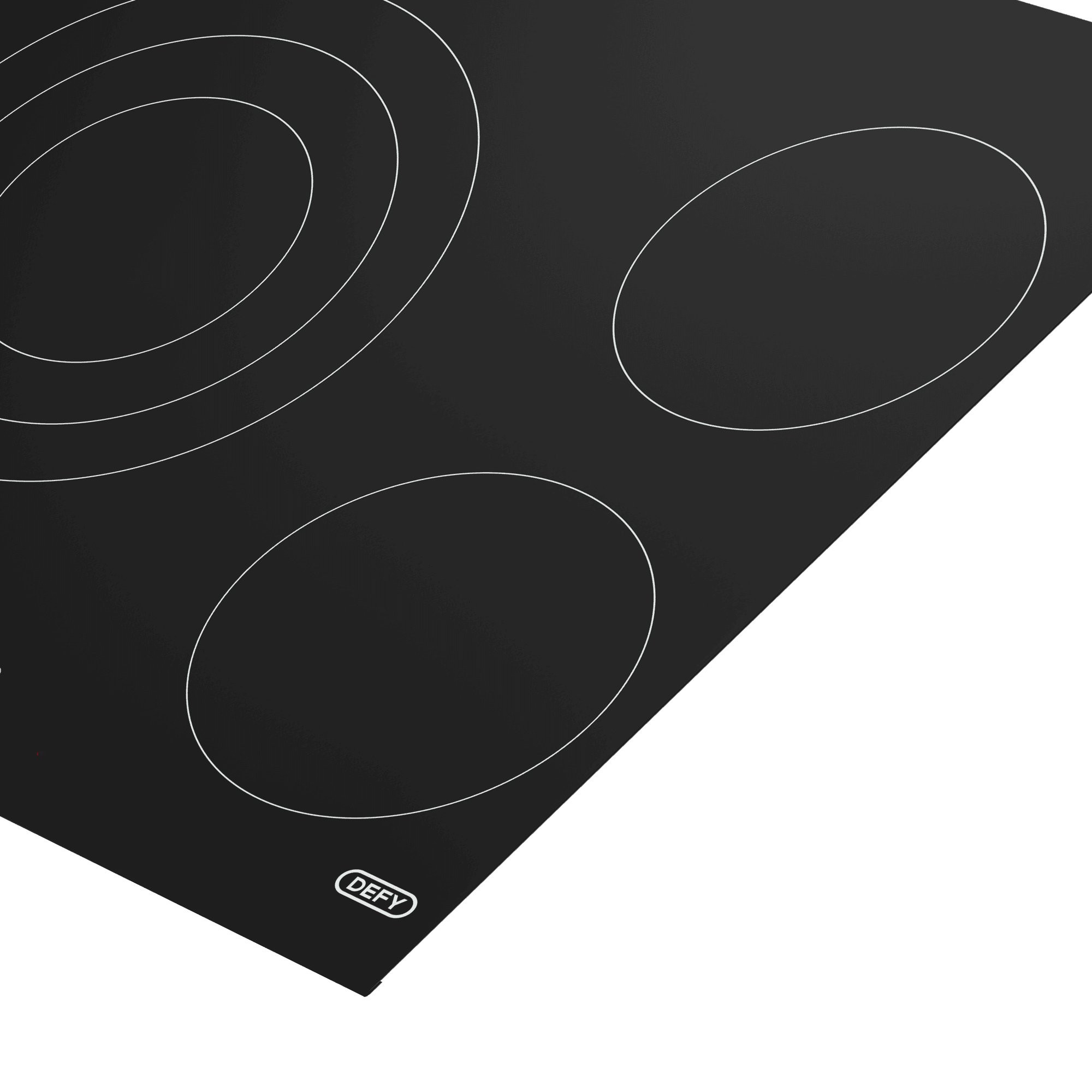 DEFY 90cm Gemini Vitroceramic Triple Zone Hob Black CP - Image 4