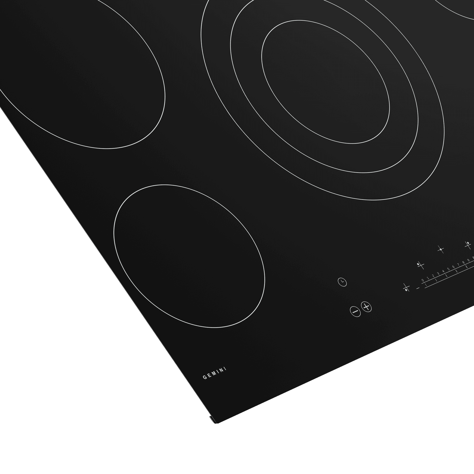 DEFY 90cm Gemini Vitroceramic Triple Zone Hob Black CP - Image 5
