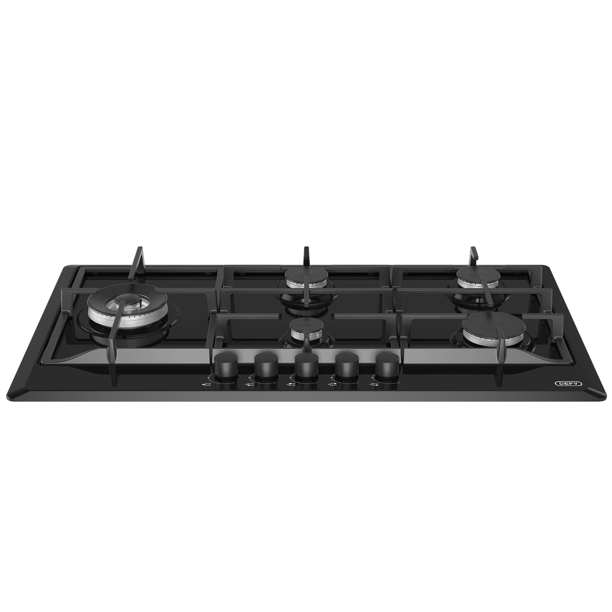 DEFY 90cm Gemini Gas Hob with Wok Black - Image 3