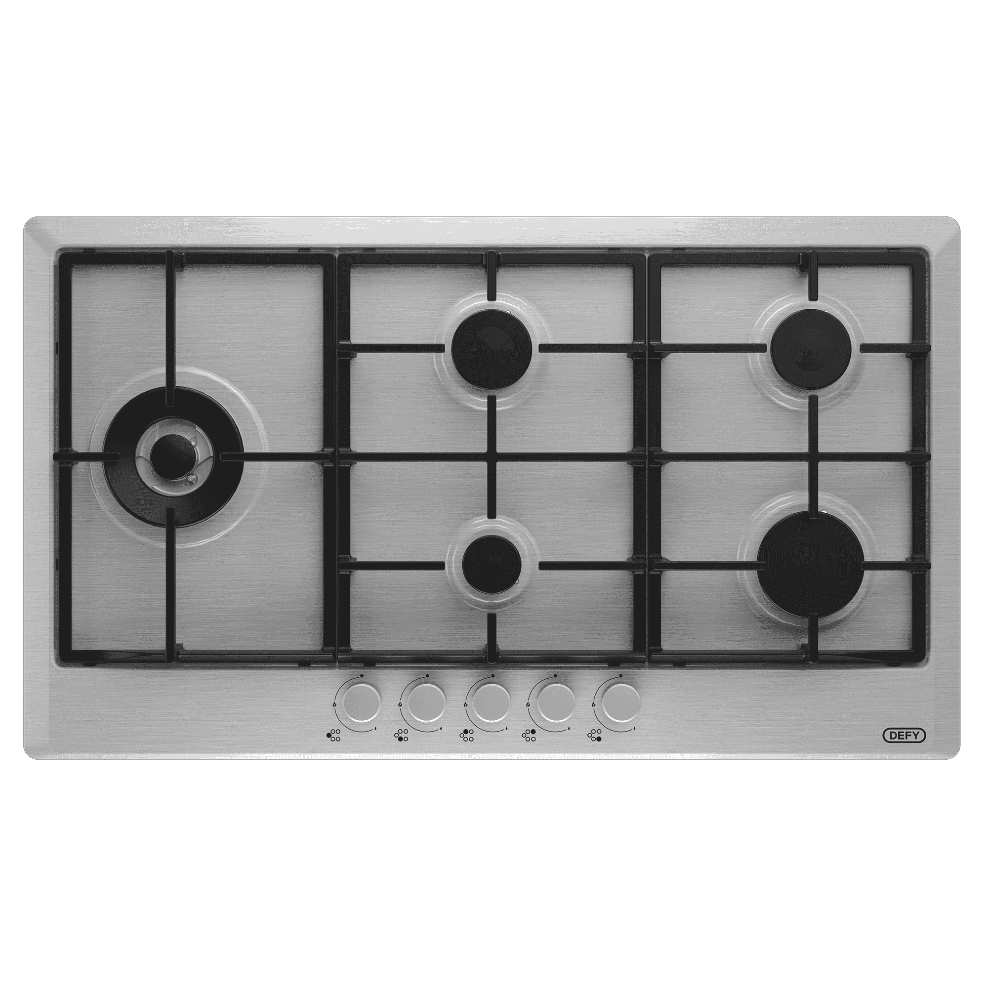 DEFY 90cm Gemini Gas Hob with Wok Stainless Steel