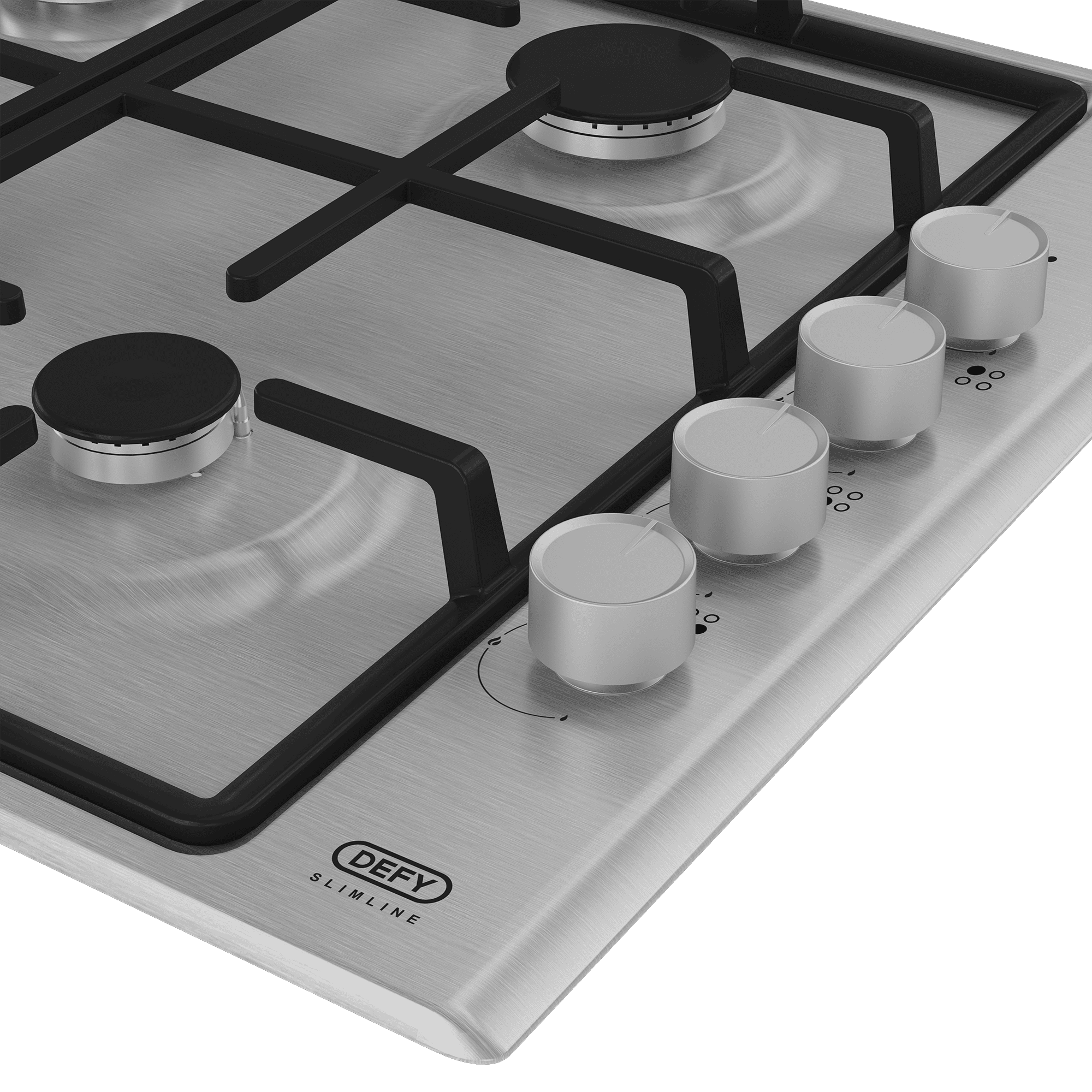 DEFY 60cm Slimline Gas Hob Stainless Steel - Image 3