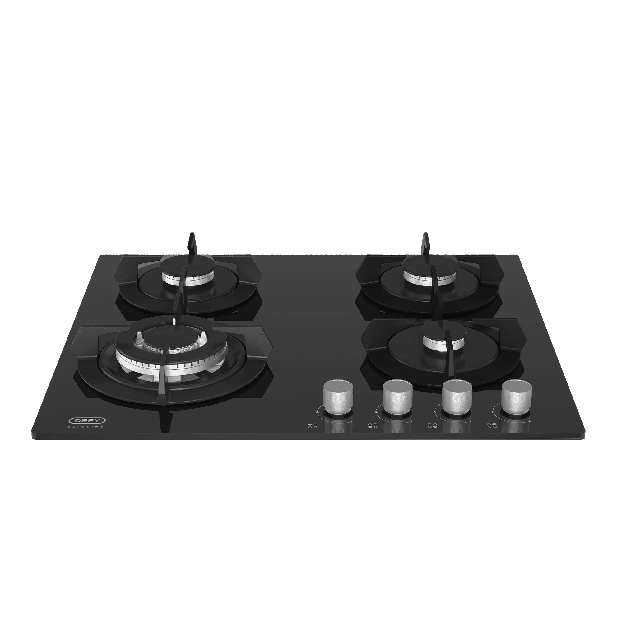 DEFY 60cm Slimline Gas on Glass Hob with Wok Black - Image 3