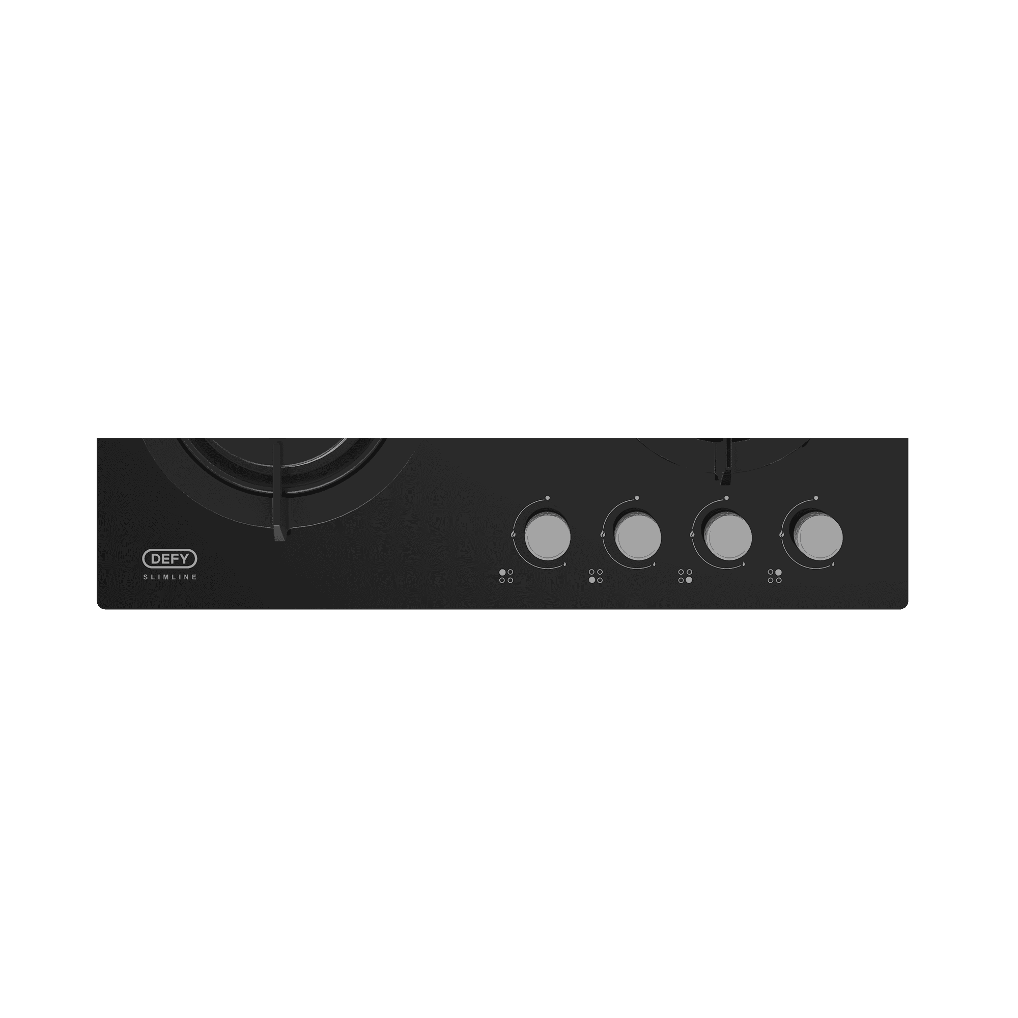 DEFY 60cm Slimline Gas on Glass Hob with Wok Black - Image 5