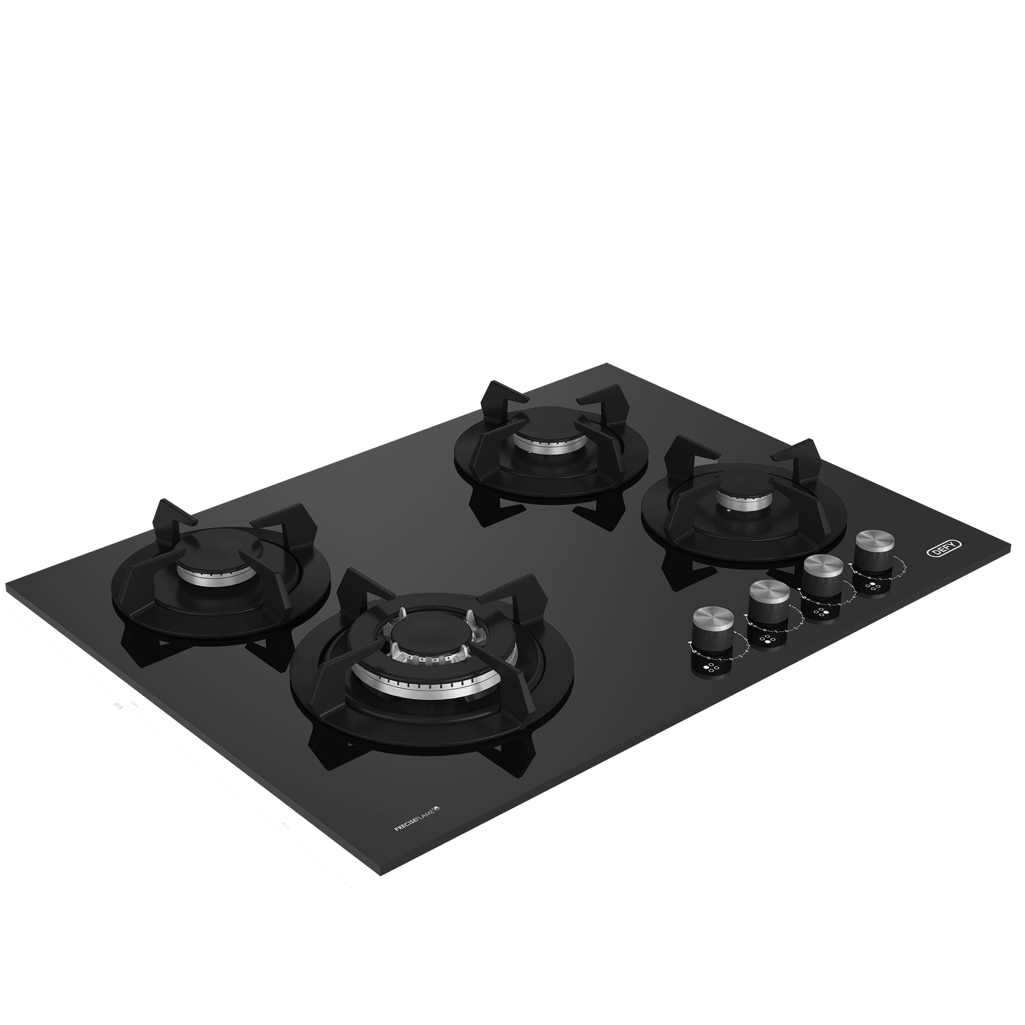 DEFY 70cm Gemini Gas on Glass Hob with Wok Black - Image 3