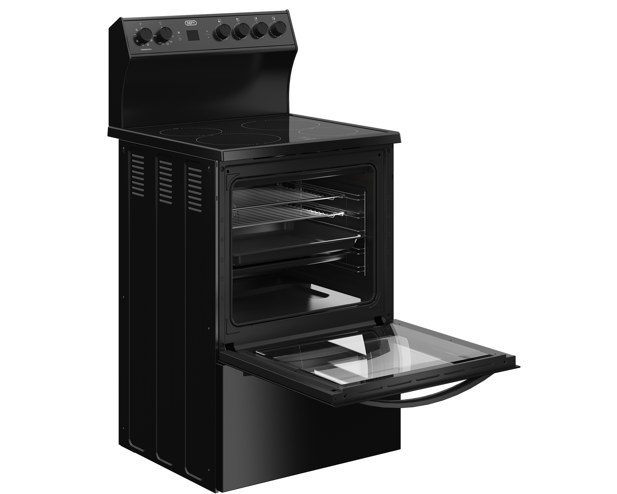 Defy 60x60 Vitroceramic Multifunction Stove (Black Glass) - DSS617 - Image 2